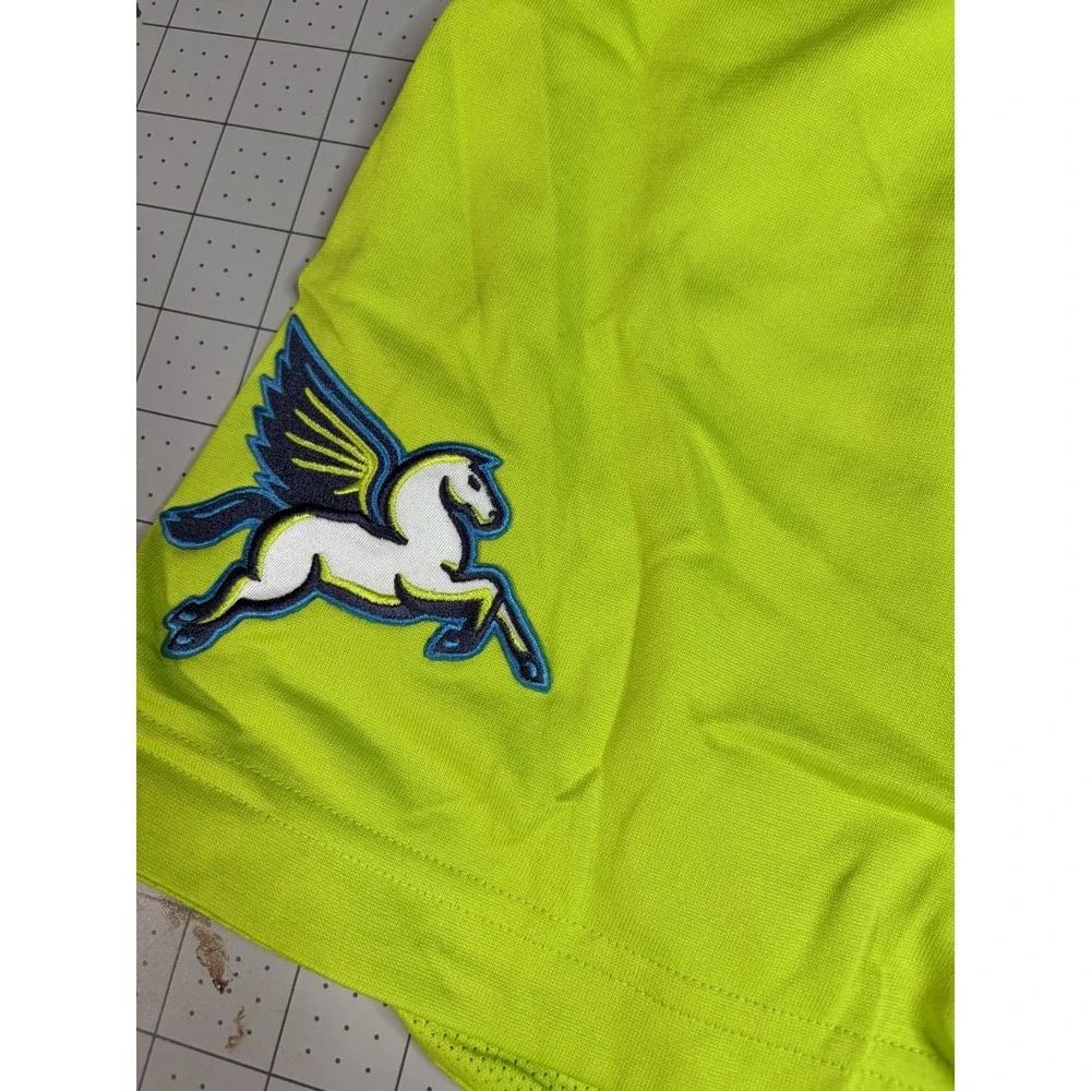 adidas Neon Yellow Athletic Shorts with Blue and Red Accents - Picture 3 of 8